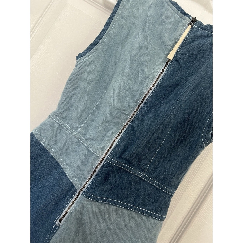 Anthropologie Holding Horses Denim Patchwork Midi Dress Womens Size 2 Sleeveless - Picture 9 of 14